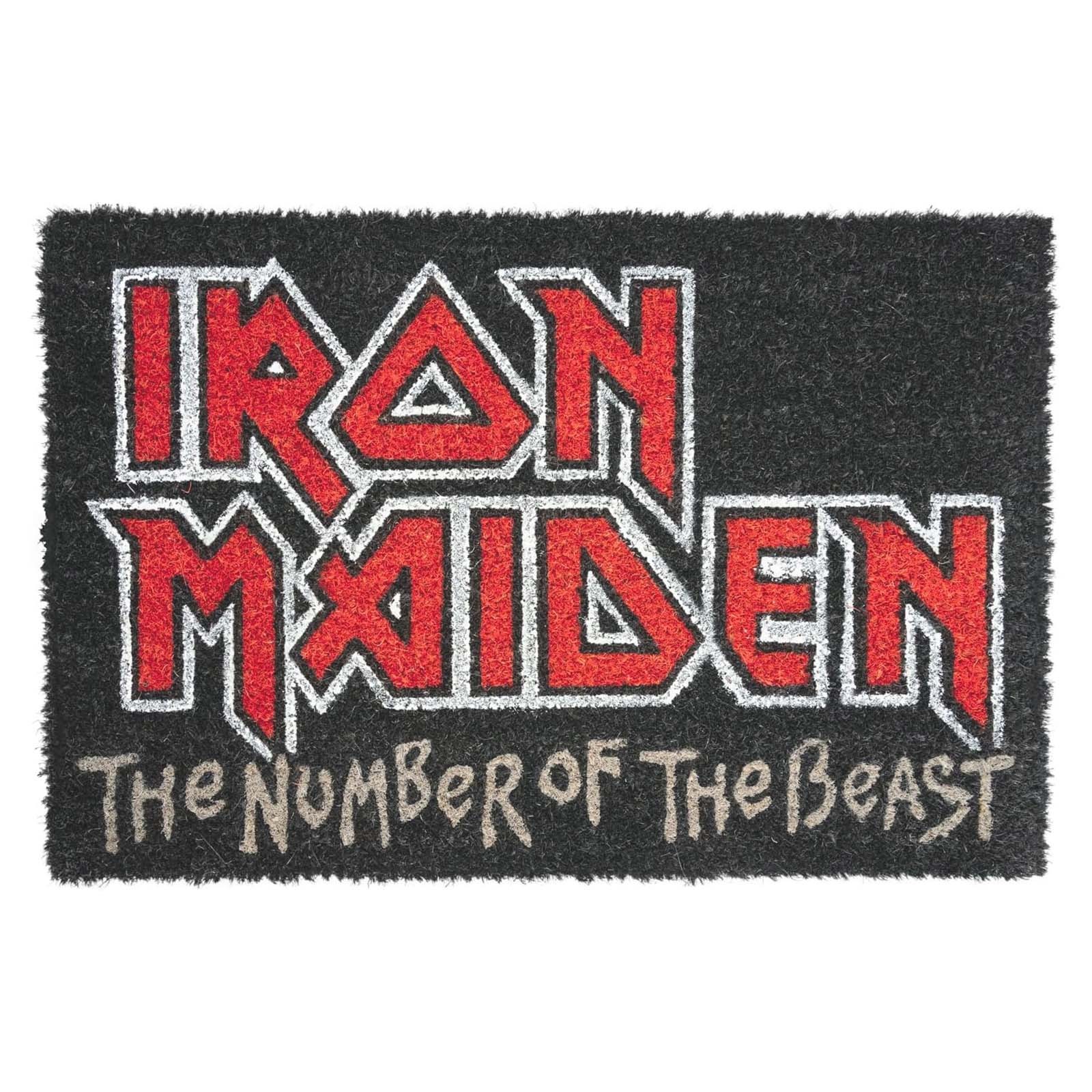 Tapis antidérapant Iron Maiden Number of the Beast lavable et résistant en nylon