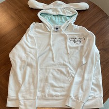 Sanrio Bioworld Cinnamoroll White Fleece Hoodie XXL Graphic Ears Cotton Blend