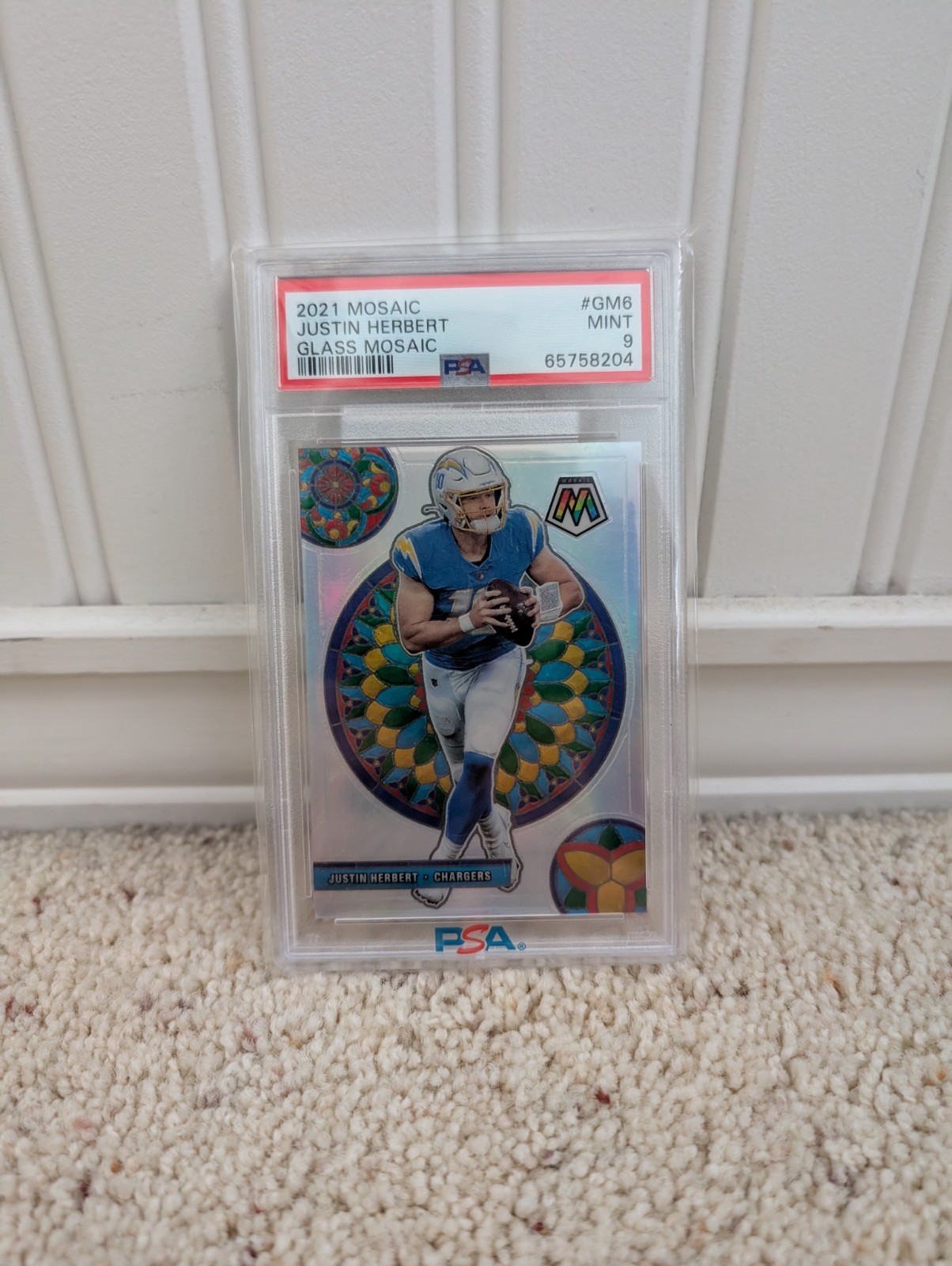 2021 Panini Mosaic - Glass Mosaic Justin Herbert #GM-6 PSA 9