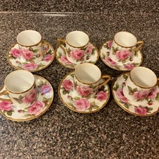 Set Of 6 Andrea by Sadek Demitasse Cups And Saucers Japan
