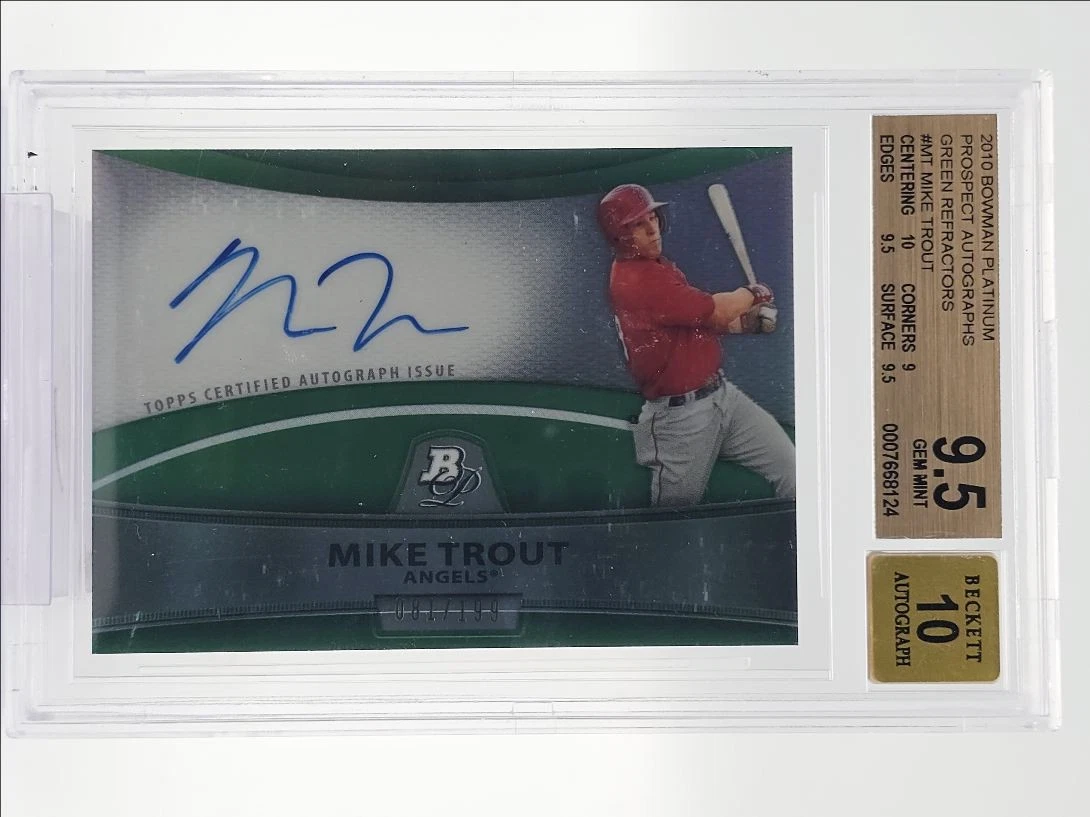 Mike trout マイク・トラウト 直筆サイン カード BGS9.5 Bowman Mike Trout Grade 9.5 Baseball Autographed Sports Trading