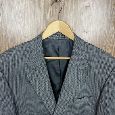 Magellans Sport Coat Mens 44L Gray Multicolor Textured Silk Wool Two Buttons