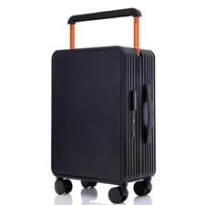 Carry On Luggage 20In Wide Handle PC Hardshell Suitcases with 20-Inch Black