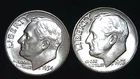 1954  1955-P  10C Roosevelt Dime (2  Coins) BU 90% Silver 26ctt0111-2