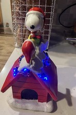 Peanuts Snoopy's Doghouse Christmas Color Changing LED Lights Open Box Works