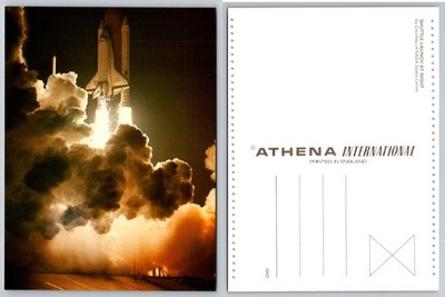 NASA Space Shuttle Night Launch Postcard - Athena International England
