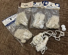 NEW NOS Vtg Lot 10 Ivory 3" Tassel Window Shade Pulls w/Higbee Buttons