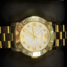Marc By Marc Jacobs Amy Gold Tone Watch Mother of Pearl Dial Women s w/ Box