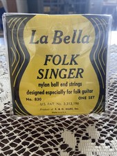 VINTAGE La Bella 830 Folk Singer Nylon Ball End Strings For Folk Guitar One Set