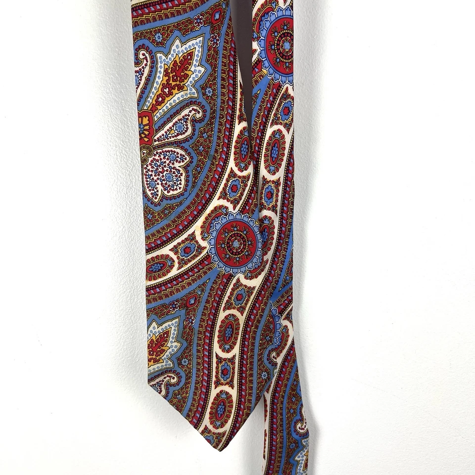 Corbata Don Loper seda cachemira Beverly Hills para hombre diseñador hippie años 70 ancho 4,5x56 pulgadas Foto 2 de 4