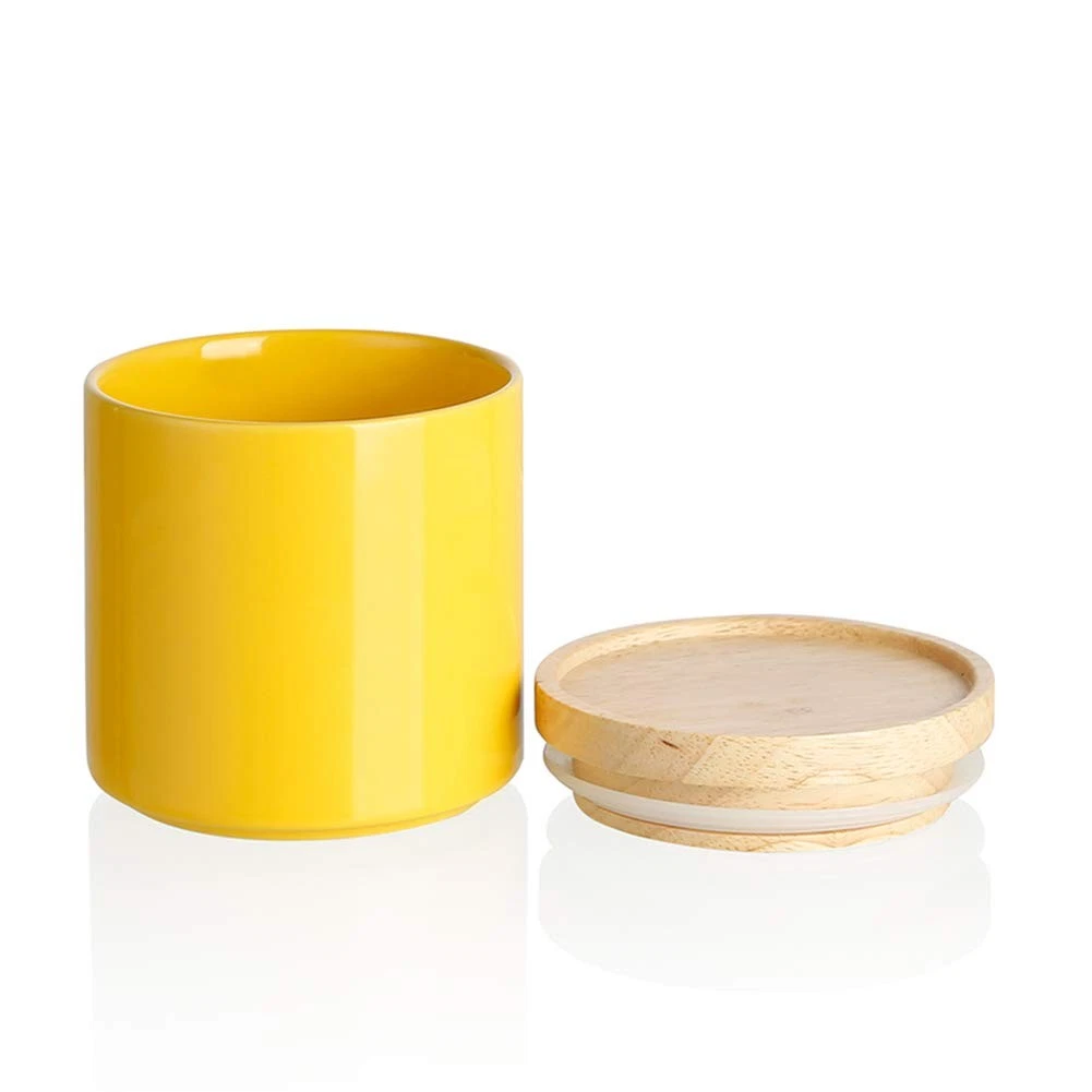 Kitchen Canisters Ceramic Food Storage Jar, Stackable Containers with Airtigh...