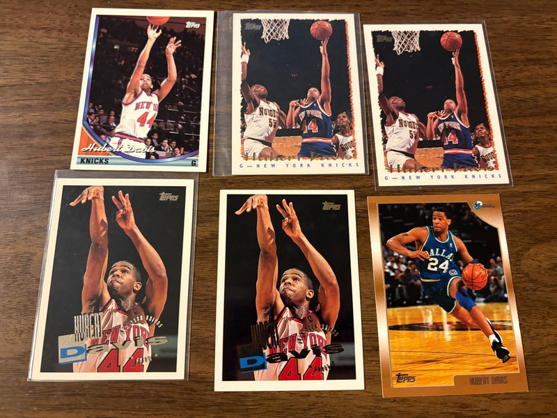 Hubert Davis 6 card lot 1993-94 94-95 95-96 98-99 Topps Knicks Mavericks