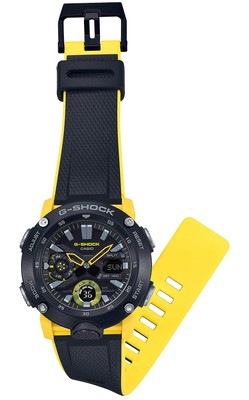 Unused CASIO G-SHOCK GA-2000-1A9JF Black Yellow Carbon Core Guard