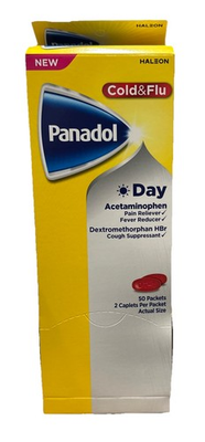 #ad Panadol Cold and Flu Non Drowsy 50 Packs 2 Caplets Acetaminophen ColdFlu $29.99