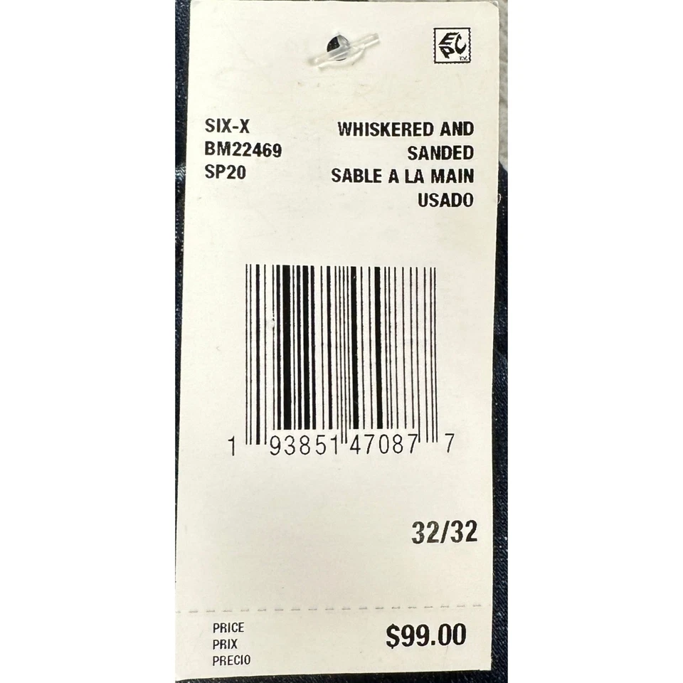 Jeans rectos Buffalo David Bitton Six-X para hombre 32X32 azul desgastado elástico NUEVO Foto 2 de 4