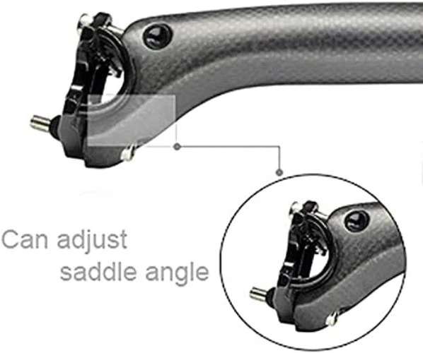 Elegante tija de sillín de fibra de carbono brillante 3K - ajustable para bicicletas de carretera o montaña Foto 4 de 4