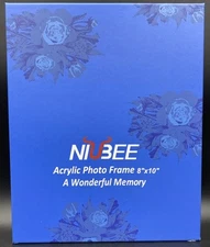 Niubee Clear Magnetic Block Acrylic Photo Frame 8” x 10” Free Standing Gift Box