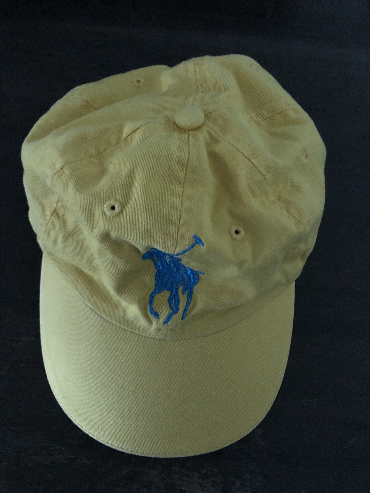 Polo Ralph Lauren Fragrances Berretto Baseball Giallo Blu Big Pony Cappello Regolabile