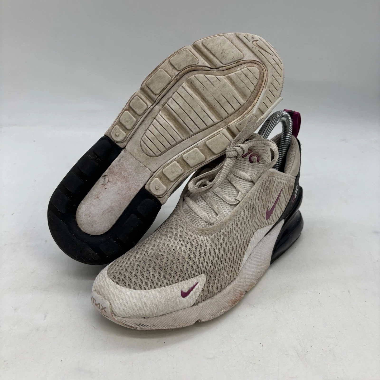 Nike Air Max 270 Shoes Kids 3 Y Youth Black White Anthracite Running Comfort