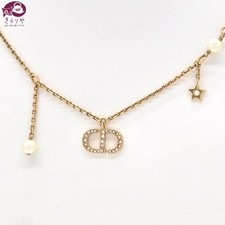 DIOR Petit CD Necklace with Crystal, Resinand CD Star Charm in Gold-Tone Metal