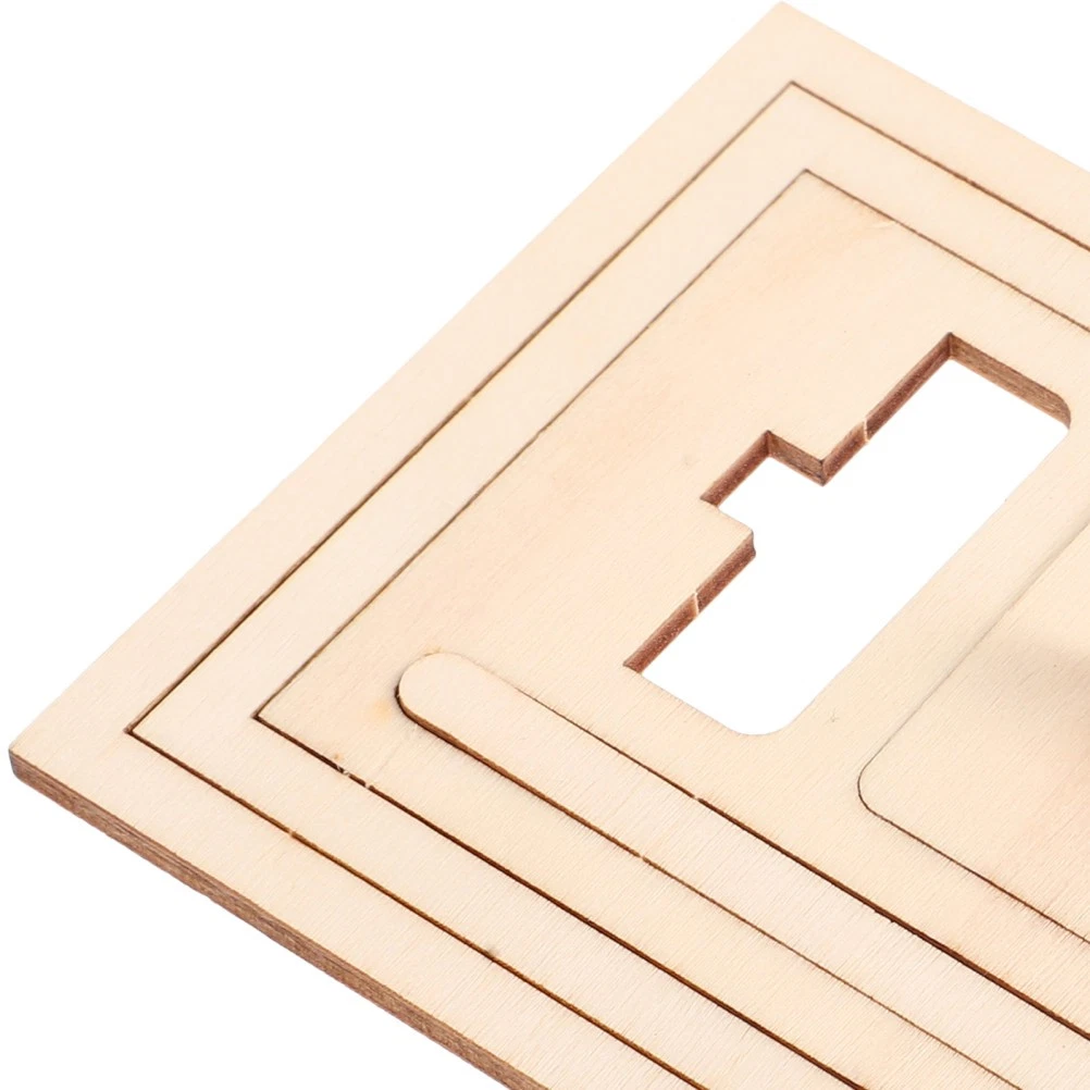 10 Sets Wooden Paper Handicraft Mold Frame Screen Kids DIY Paper Craft Kits