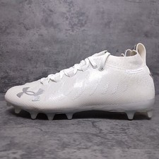 UNDER ARMOUR Spotlight Lux MC Football Cleats Mens Size 9 White Silver