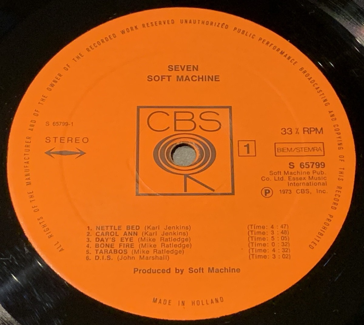 SOFT MACHINE Seven Original 1973 CBS Holland LP S65799 MINT