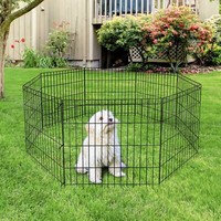 Dog Playpen 24" 8 Panels Foldable Exercise Pen Pet Playpen Fence Indoor Outdoor 3