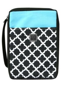 Bible-Cover-Cross-Geo-Pattern-Black-White-amp-Turquoise-X-Large