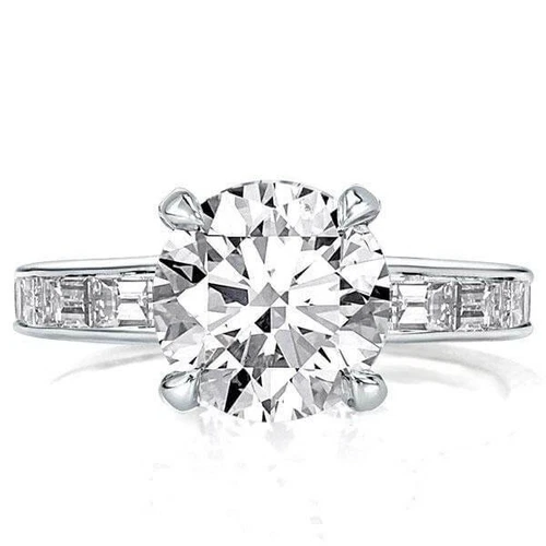3.00 Carat Round White Topaz Wedding Engagement Ring 925 Sterling Silver Sz 10