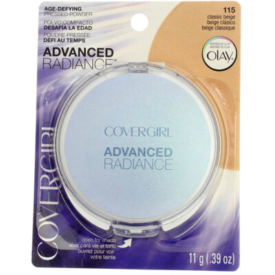 5 Pack CoverGirl Advanced Radiance Pressed Powder, Classic Beige 115, 0.39 oz