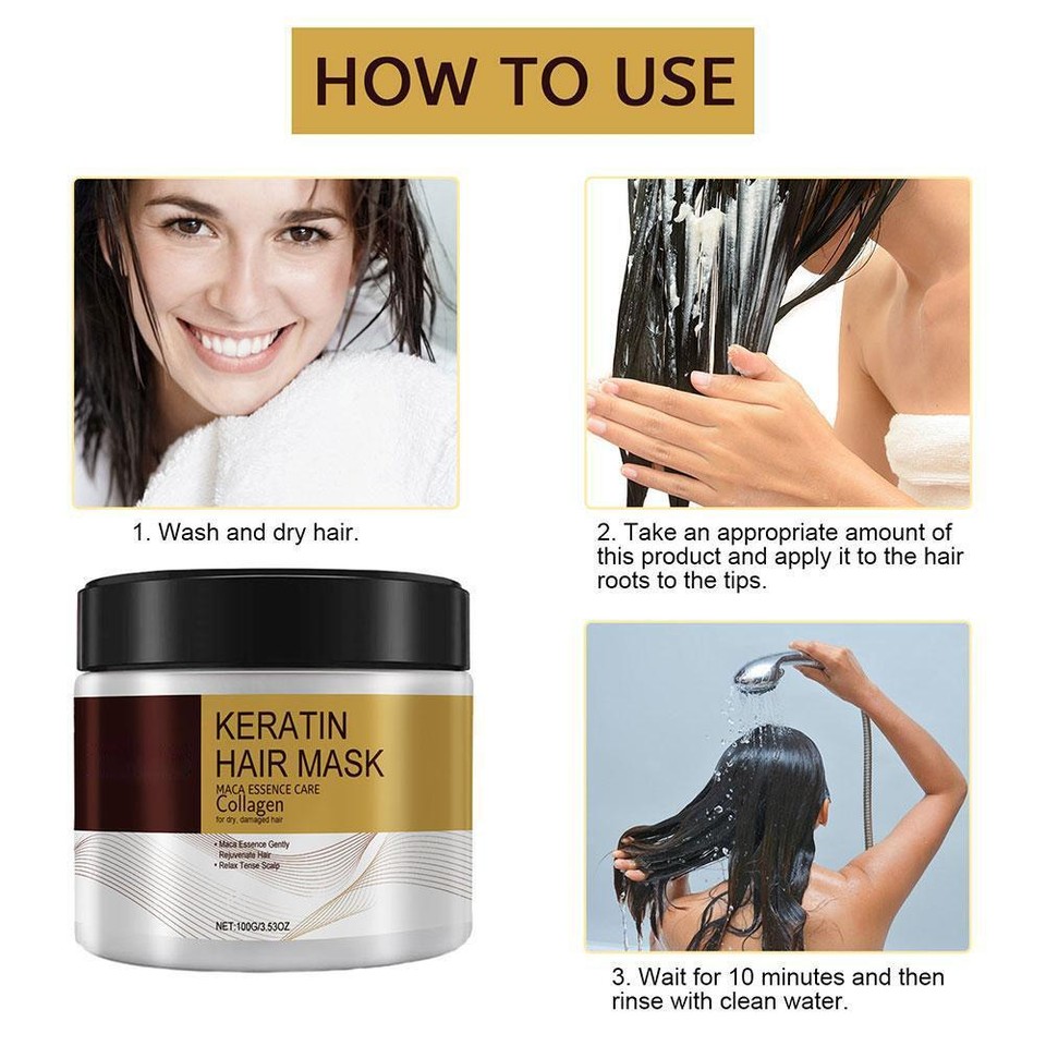 KERATIN PROTEIN COLLAGEN HAIR MASK FOR DRY DAMAGED HAIR REPAIR