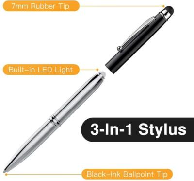 Multifunktionaler 3in1 hochkapazitiver Aluminium Stift, LED Taschenlampe, Stylus tragbar 