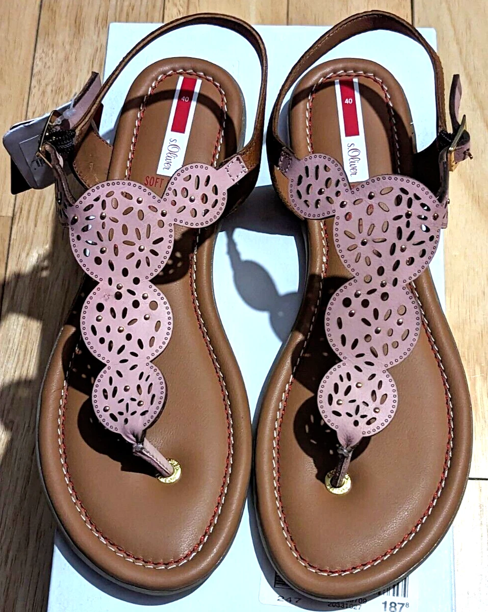 s.Oliver Leather Pink Sandals UK Size 6.5 Eur 40 eBay