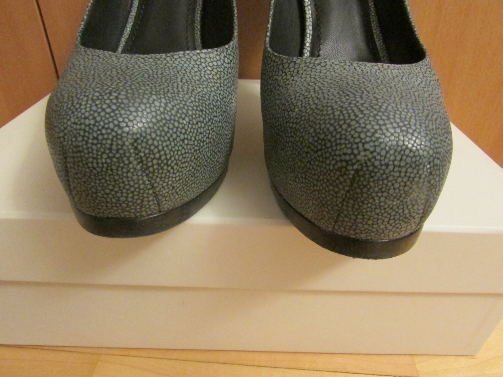 SAINT LAURENT YSL Tribtoo 80 Pump Grigio Stampa Razza Taglia 40