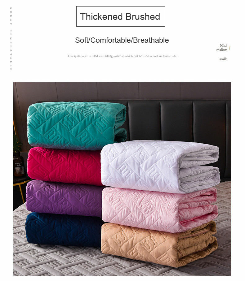 Quilted Zippered Mattress Cover Protector King Twin Dustproof Soft