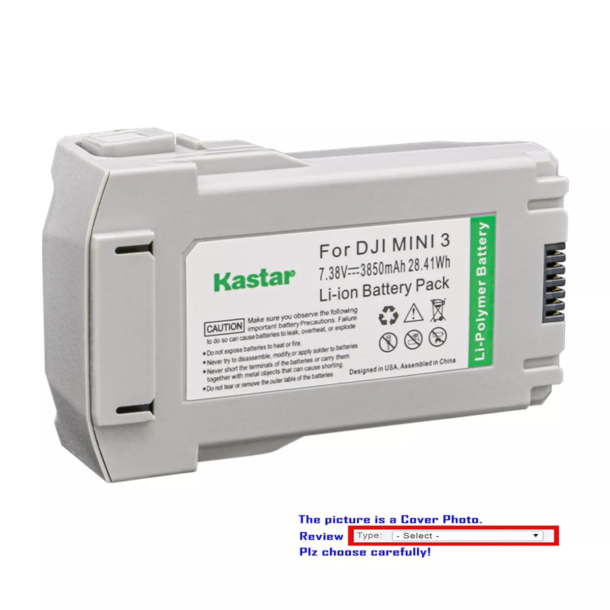 Kastar Battery Plus 7.38V 3850mAh for DJI Intelligent Flight Mini 4 Pro Drone
