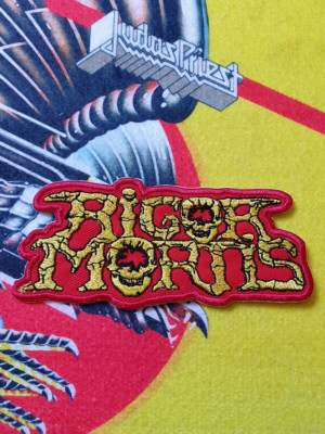 Rigor Mortis Shape Patch Gestickt Thrash Speed Metal Warbeast Battle Jacket Risk