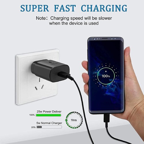25W Super Fast Charger Kit for Doogee V Max Wall Charger & Type C Cable - Foto 2 di 5