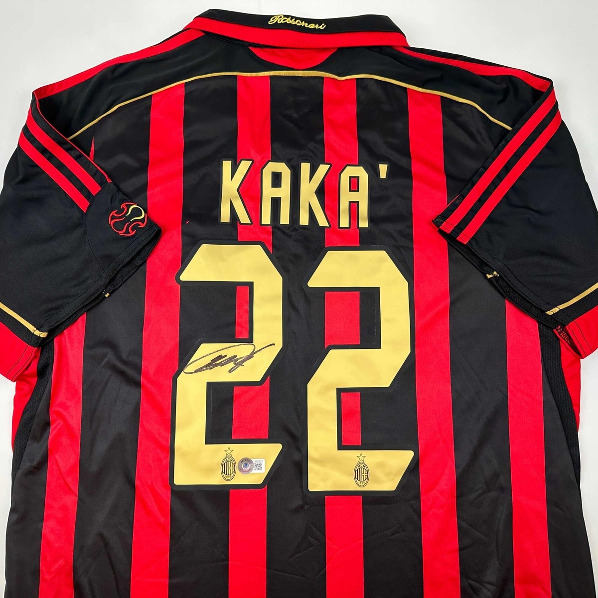 Autographed/Signed Ricardo Kaka AC Milan Black/Red Soccer Jersey