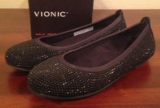 NIB VIONIC Orthotic Technology Spark Willow BLACK Flats Shoes Womens 5