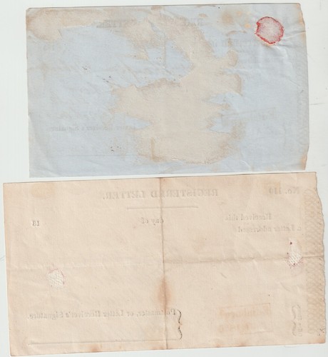 1850/5 2 DIFF EDIMBURGO RICEVUTE LETTERA RACCOMANDATA SCATOLA ROSSA EDIMBURGO TIMBRO DATI - Foto 2 di 2