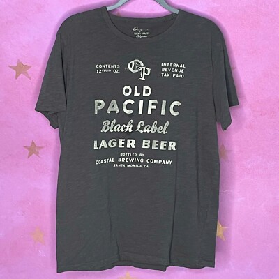 LUCKY BRAND California Old Pacific Black Label Beer Graphic T-Shirt Large