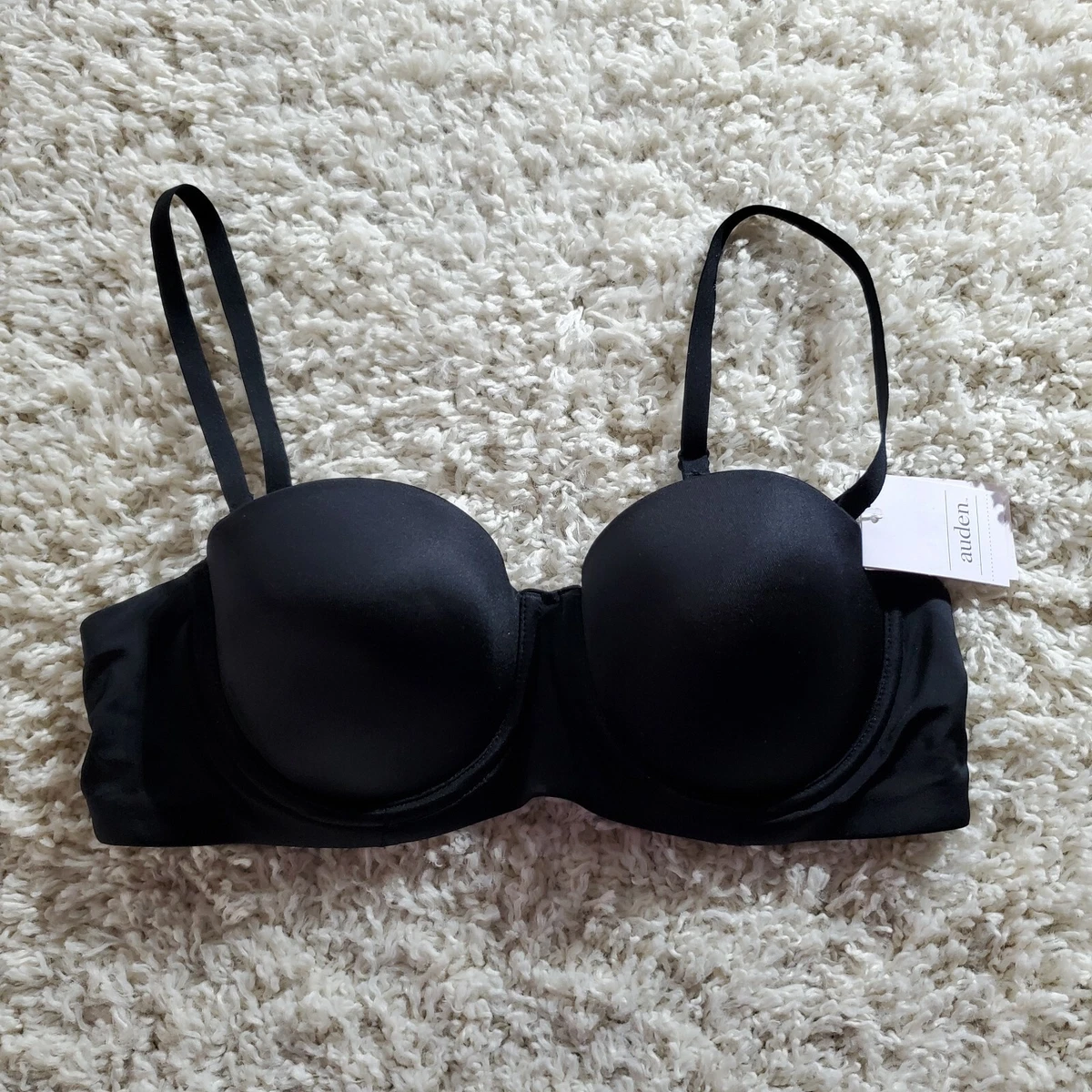 Auden Bra Lightly Lined Strapless Bra 36A White Black Bra 36A T Shirt Bra  Black