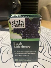 Gaia Herbs Black Elderberry 60 Vegan Capsules Gluten-Free, Vegan