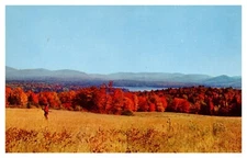 Gorham NH New Hampshire Autumn at lake Umbagog Chrome Postcard