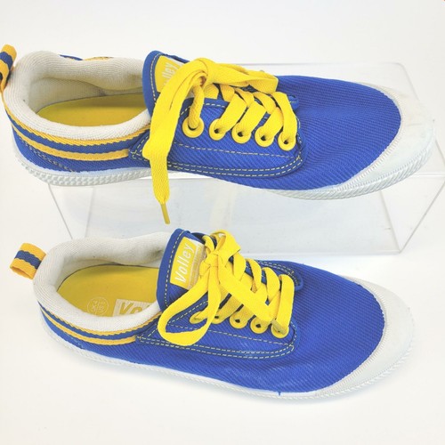 Volley Sneakers Shoes VGC Royal Blue Gold Yekkiw Mens Lace Up Size 5 - Picture 2 of 5