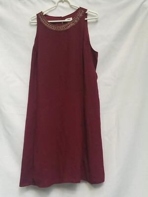 old navy burgundy dress Womans & Gold Neck Trim Sleeveless Lined Dress, 2X Tall, NWT Old Navy ~Woman Size L~