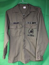 Vintage US Navy Seabees Combat Shirt Size 15.5x33