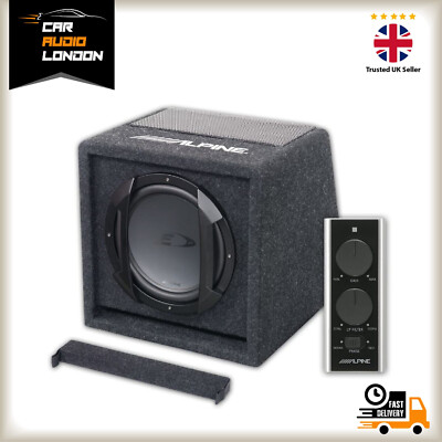 ALPINE SWE-815 8'' Amplified Subwoofer Box + 150W Built-in Amp + Remote Control